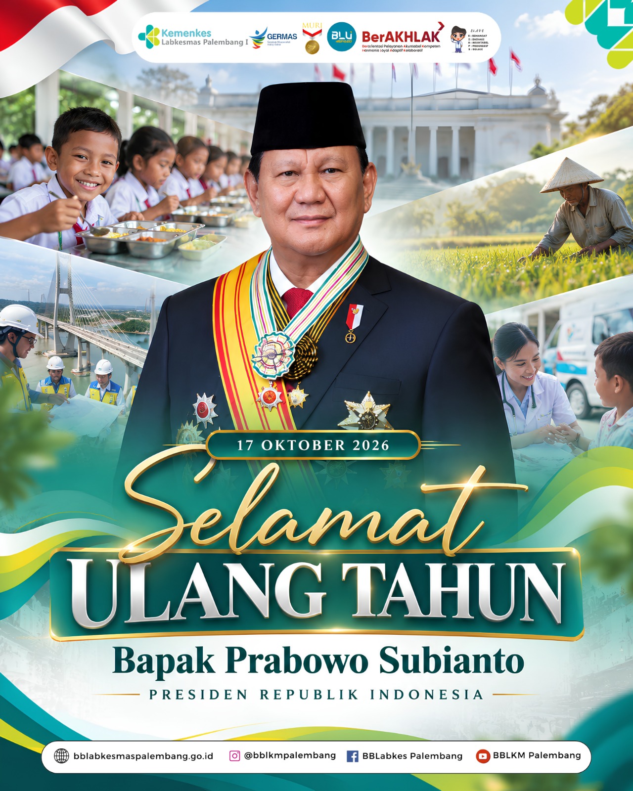 BBLKM Palembang Sampaikan Ucapan Selamat Ulang Tahun kepada Presiden Prabowo Subianto
